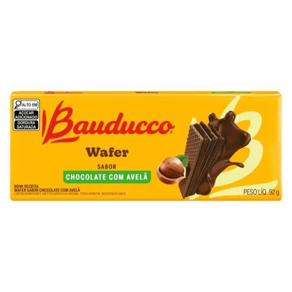 Biscoito Bauducco Wafer Chocolate com Avelã 92g