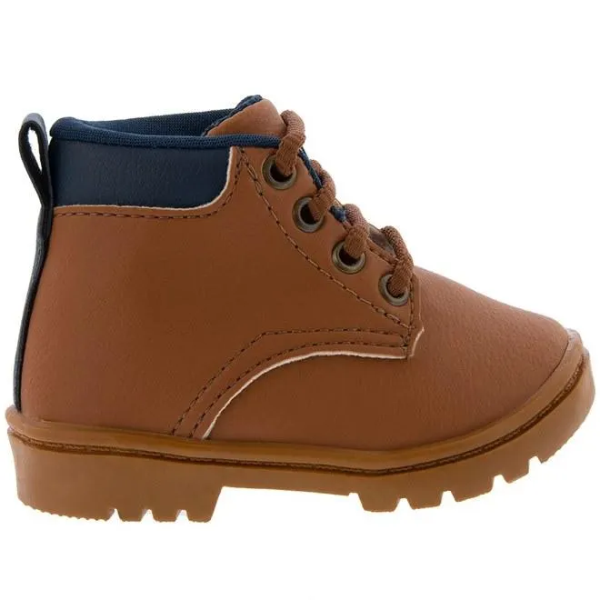 Bota Coturno Infantil Vertus Detalhe Recortes Caramelo