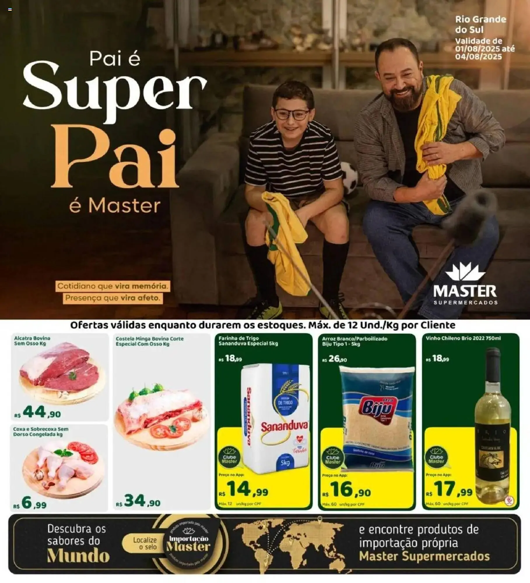 Encarte de Catálogo Master Supermercados 1 de agosto até 4 de agosto 2025 - Pagina 1