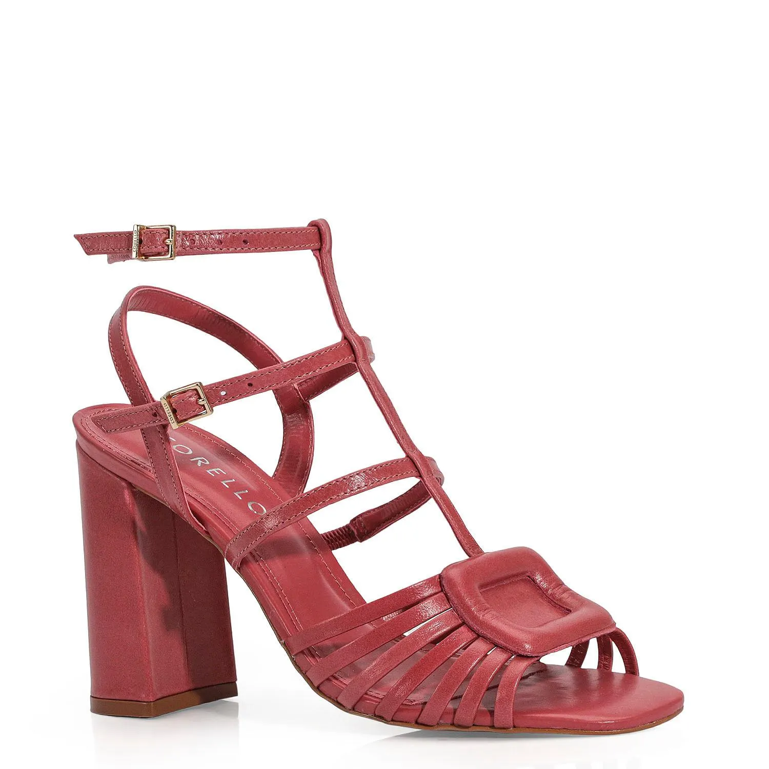 Sandália Couro Rosa