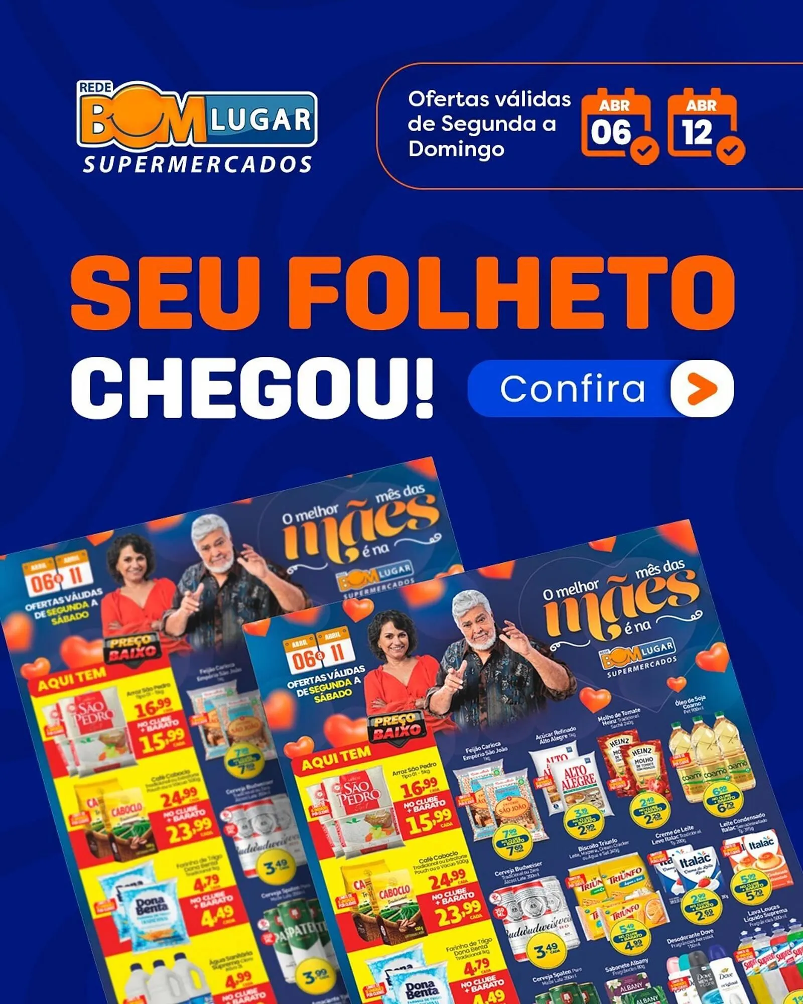 Encarte de Folheto Rede Bom Lugar 6 de abril até 12 de abril 2026 - Pagina 1