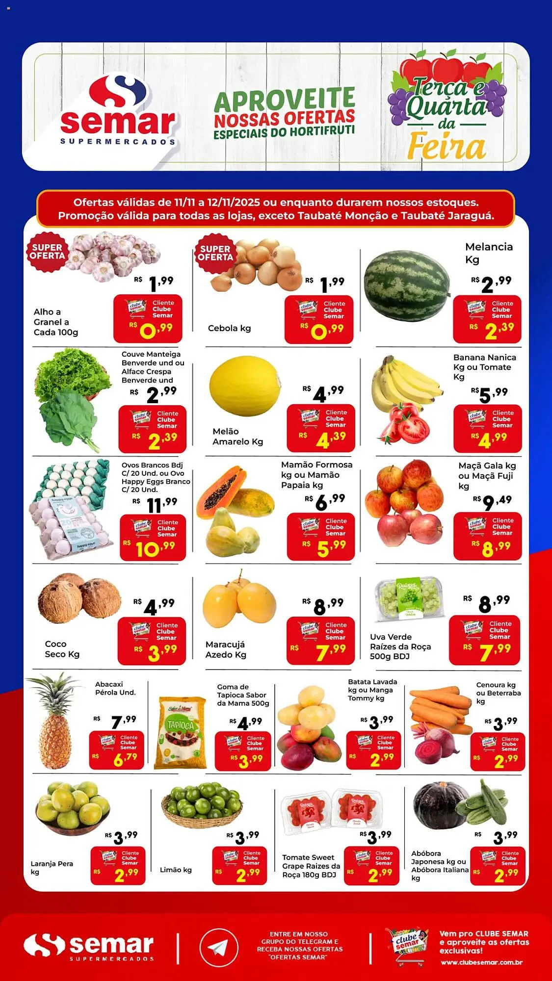 Encarte de Folheto Semar Supermercado 11 de novembro até 12 de novembro 2025 - Pagina 1