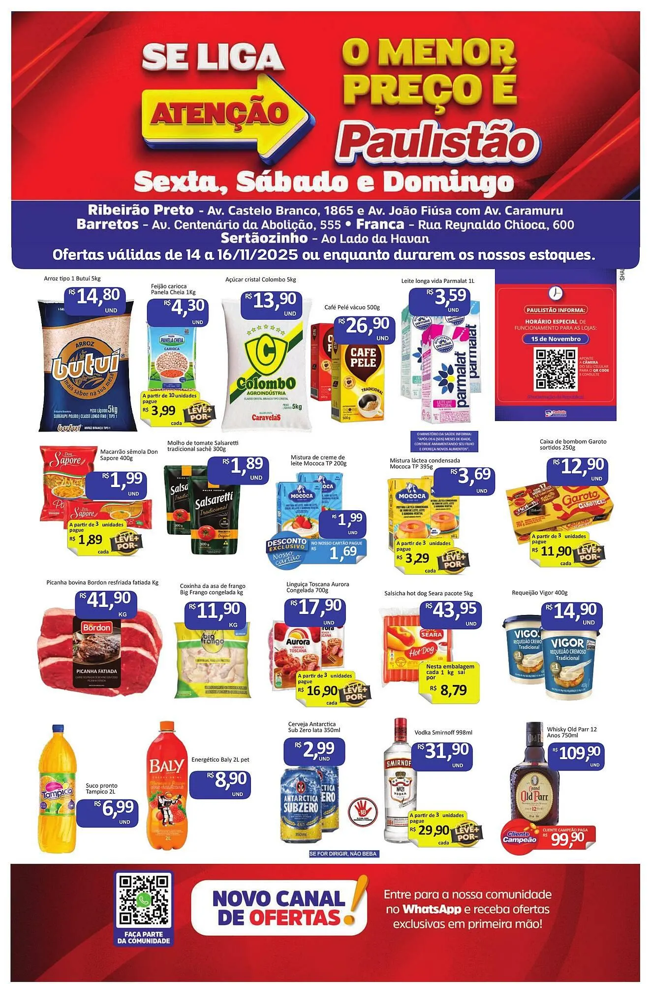 Encarte de Catálogo Paulistão Supermercados 14 de novembro até 16 de novembro 2025 - Pagina 1