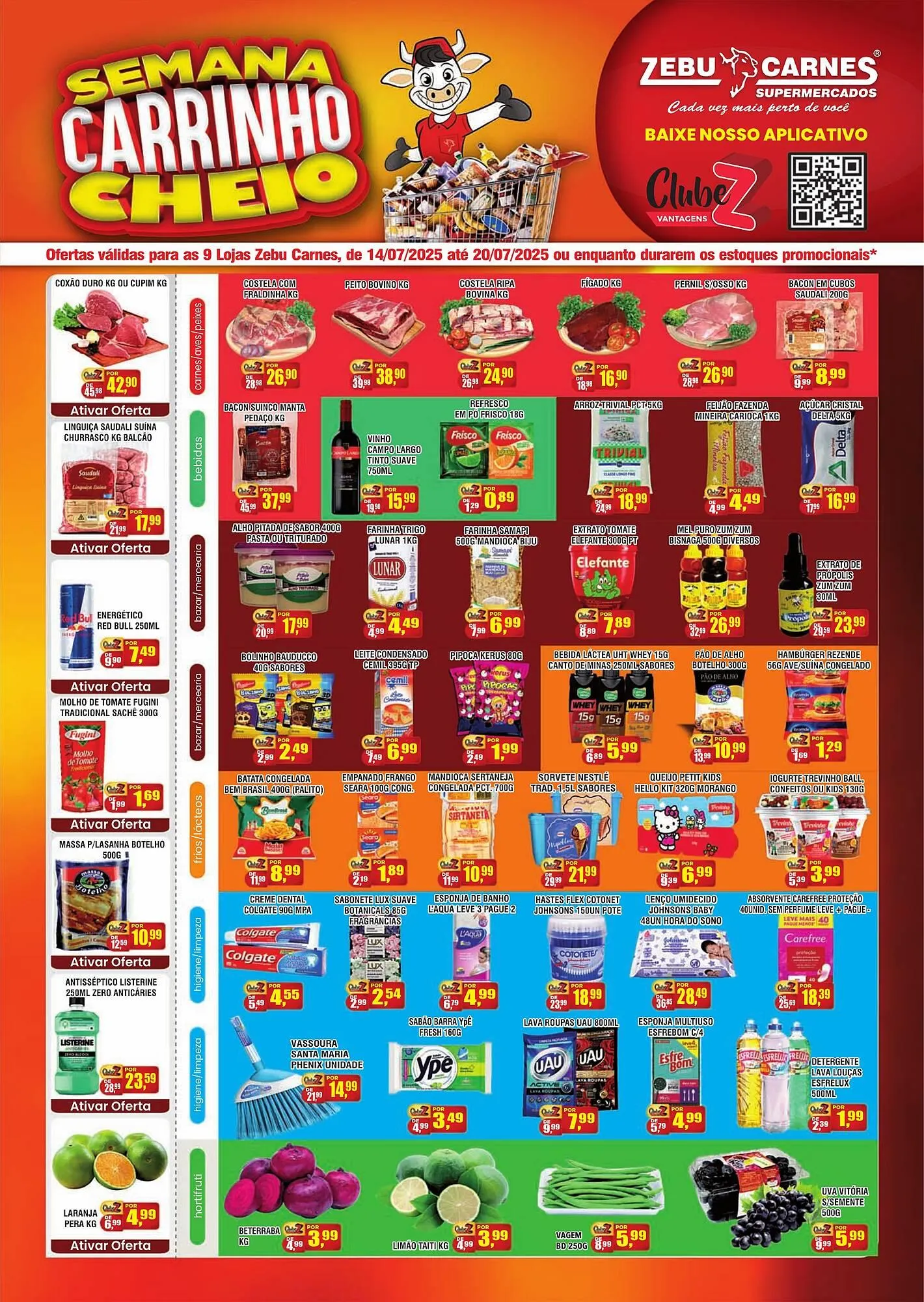 Encarte de Catálogo Zebu Carnes Supermercados 14 de julho até 20 de julho 2025 - Pagina 1