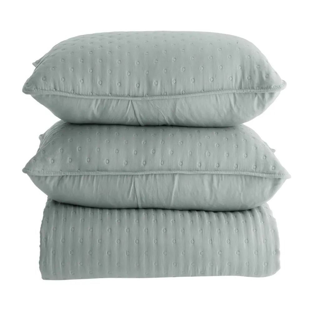 Kit Colcha King Chamonix 100% Poliéster Azul 3 Peças 260x280cm 20405 - BecaDecor