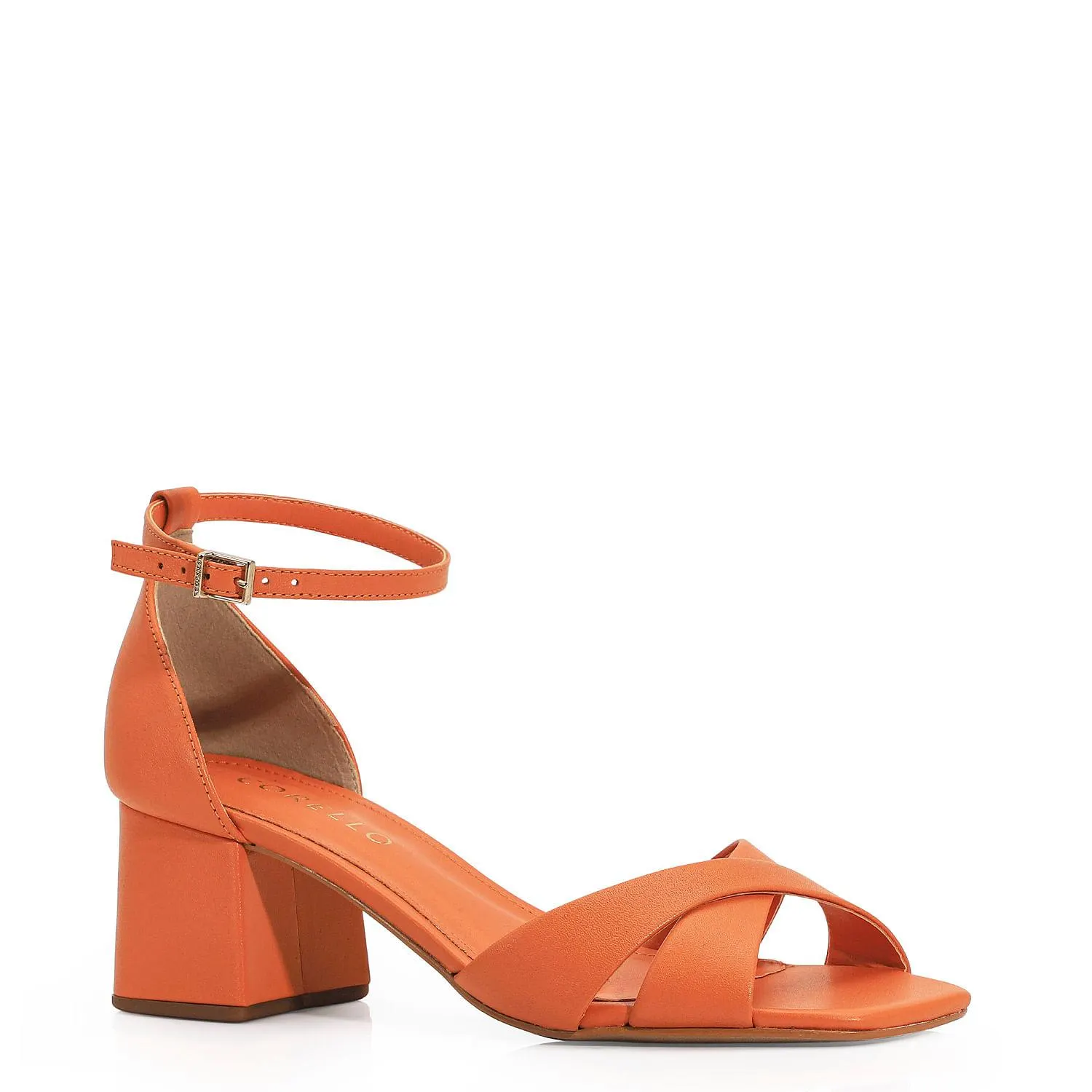 Sandália Couro Laranja
