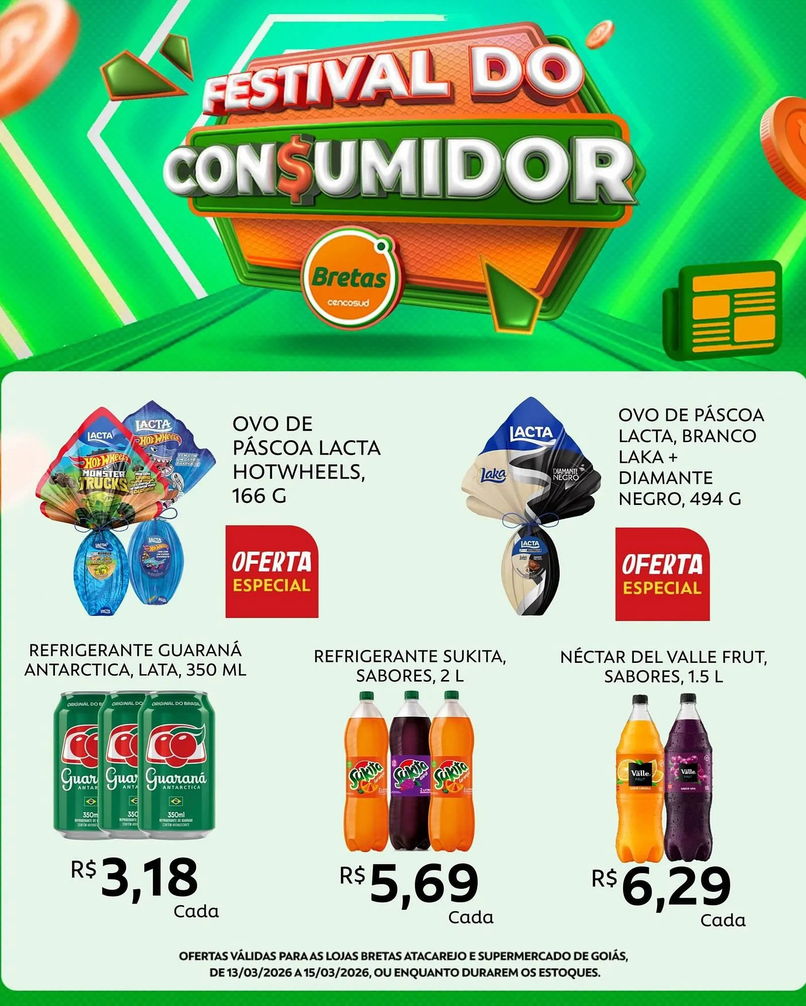 Encarte de Catálogo Supermercados Bretas 13 de março até 15 de março 2026 - Pagina 1