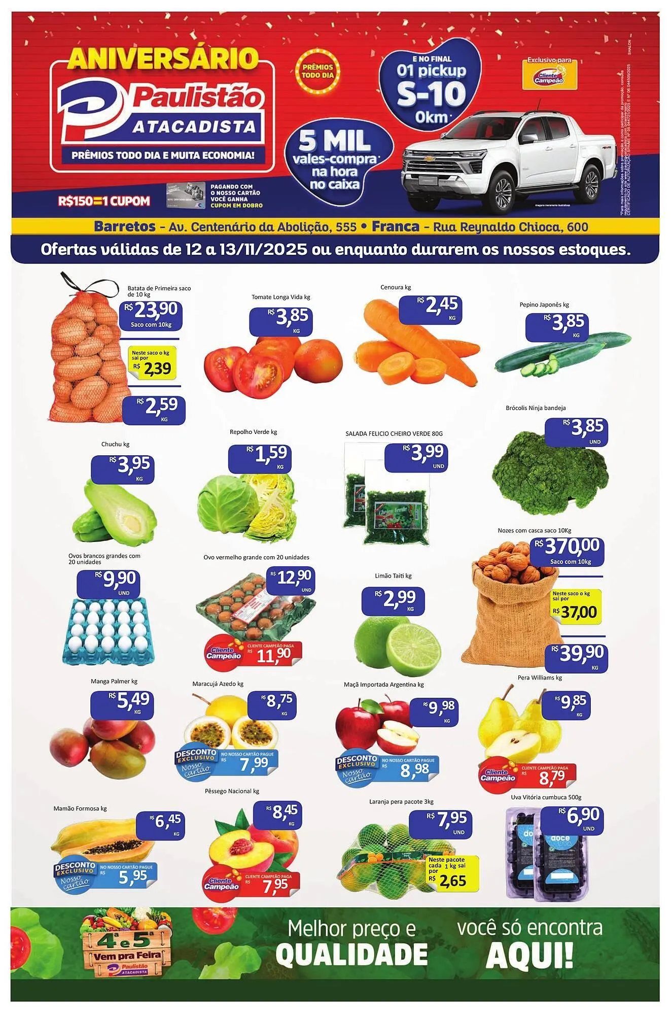 Encarte de Catálogo Paulistão Supermercados 12 de novembro até 13 de novembro 2025 - Pagina 1
