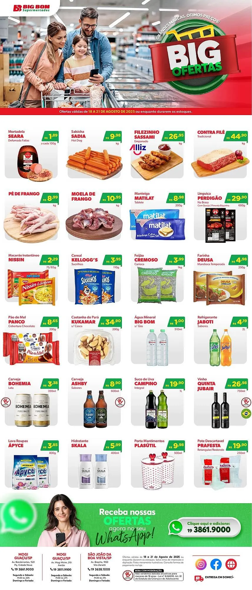 Encarte de Catálogo Big Bom Supermercados 18 de agosto até 21 de agosto 2025 - Pagina 1