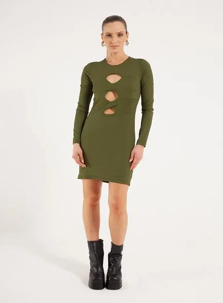 Vestido Slim Com Detalhe De Cut Out Sport Style