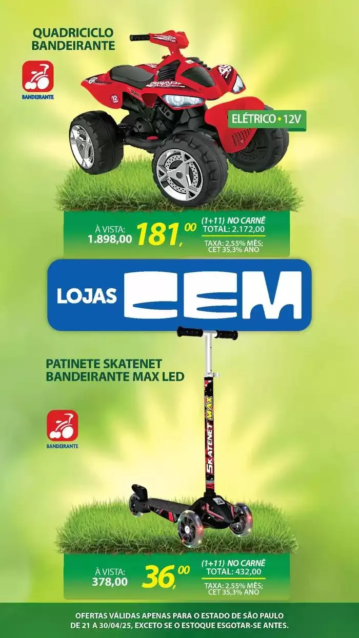 Encarte de Encarte Lojas Cem 18 de abril até 30 de abril 2025 - Pagina 106