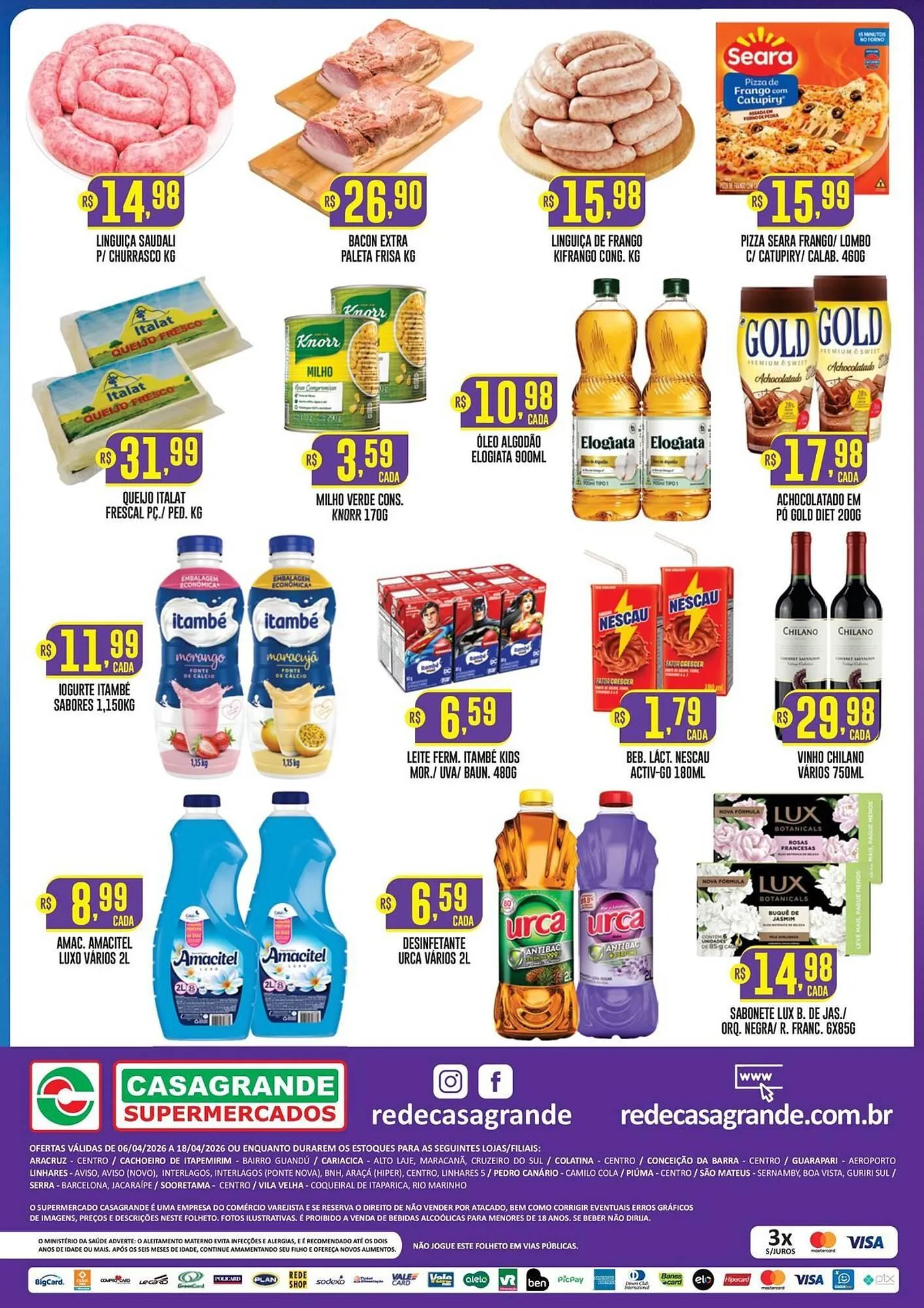 Encarte de Catálogo Casagrande Supermercados 7 de abril até 18 de abril 2026 - Pagina 2