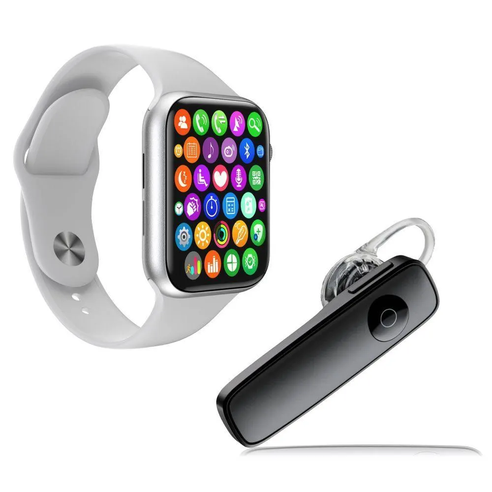 Kit 1 Smartwatch Iwo 8 Lite Plus +1 Fone Bt Estéreo Preto