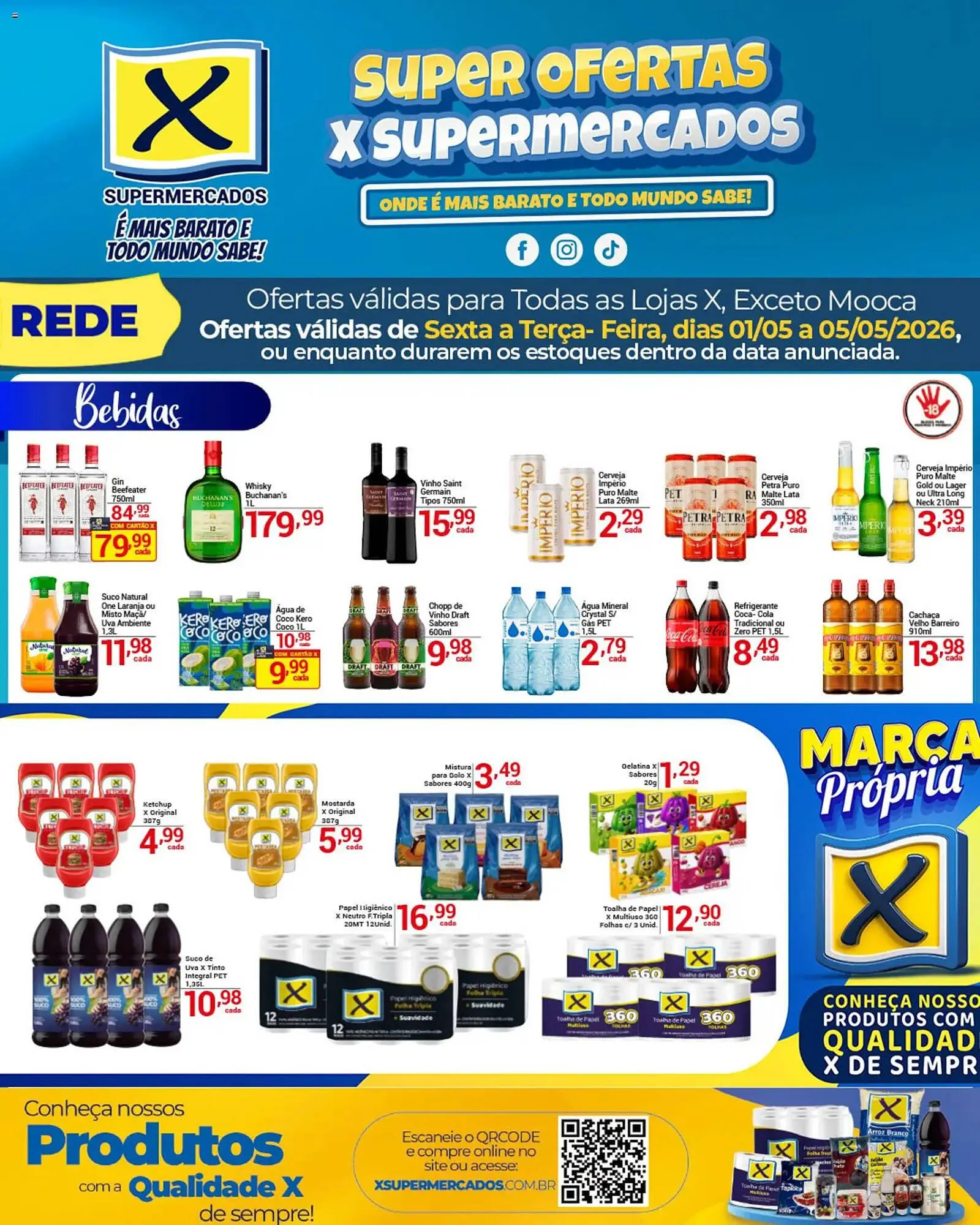 Encarte de Folheto X Supermercados 1 de maio até 5 de maio 2026 - Pagina 1
