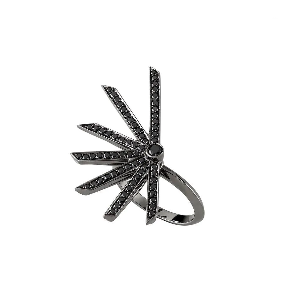 ANEL 15 ANOS | OURO BRANCO 18K COM RÓDIO NEGRO E DIAMANTES