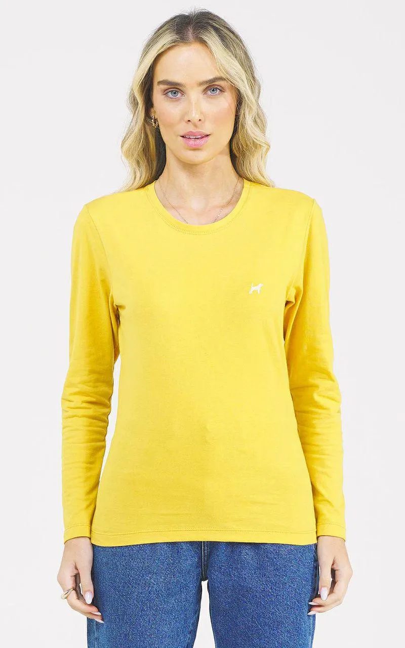 Camiseta básica ML decote careca - GIRASSOL