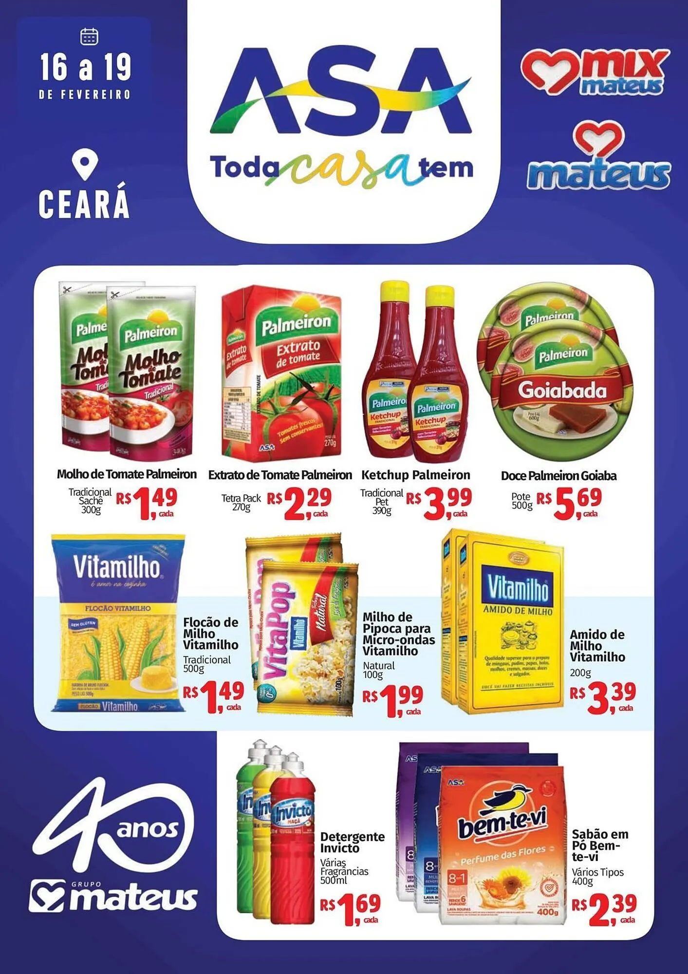 Encarte de Catálogo Supermercados Mateus 16 de fevereiro até 19 de fevereiro 2026 - Pagina 1