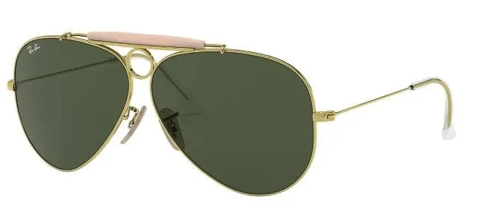 Óculos de sol Ray Ban, modelo RB3138, cor Dourado, tamanho 58