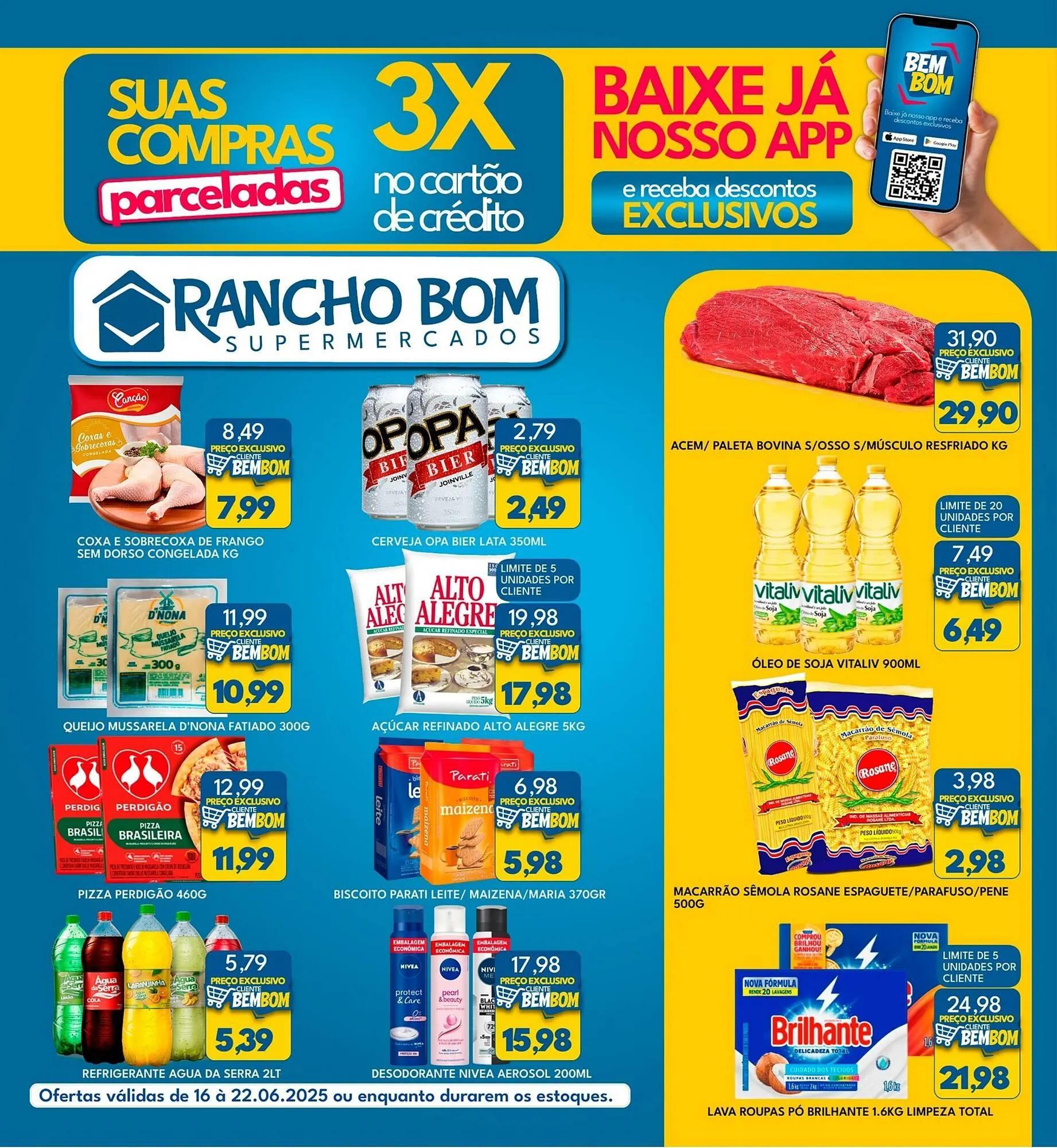Encarte de Catálogo Rancho Bom Supermercados 16 de junho até 22 de junho 2025 - Pagina 1