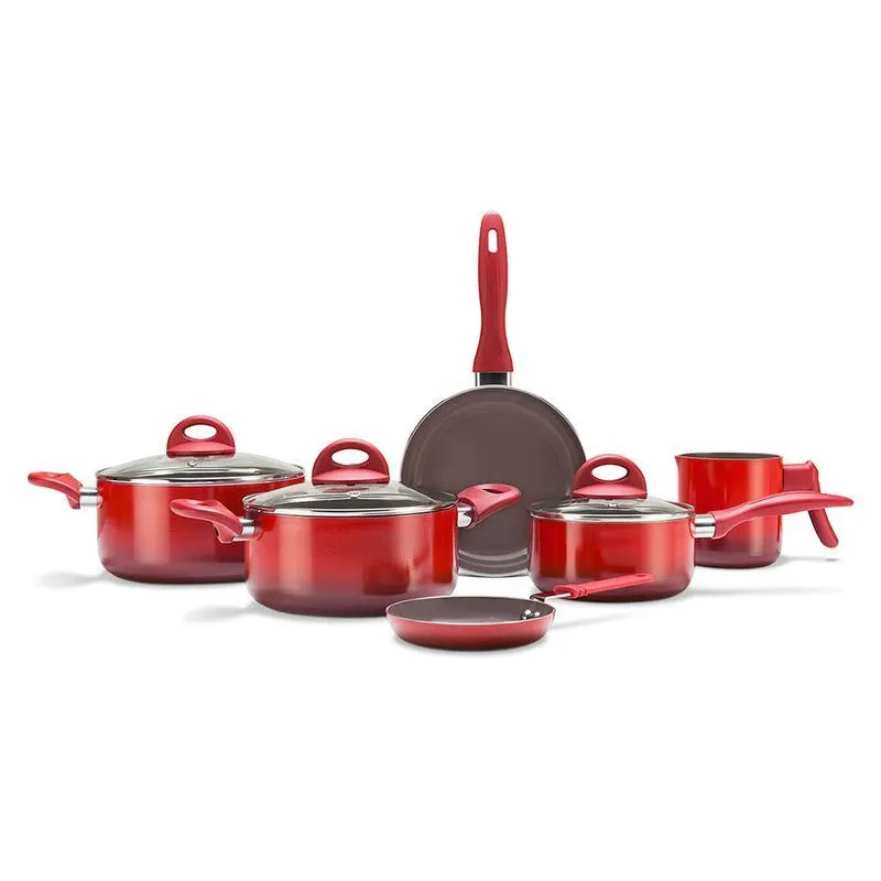 Jogo de Panelas Revestimento Cerâmico 6 Peças Ceramic Smart Vermelho - Brinox