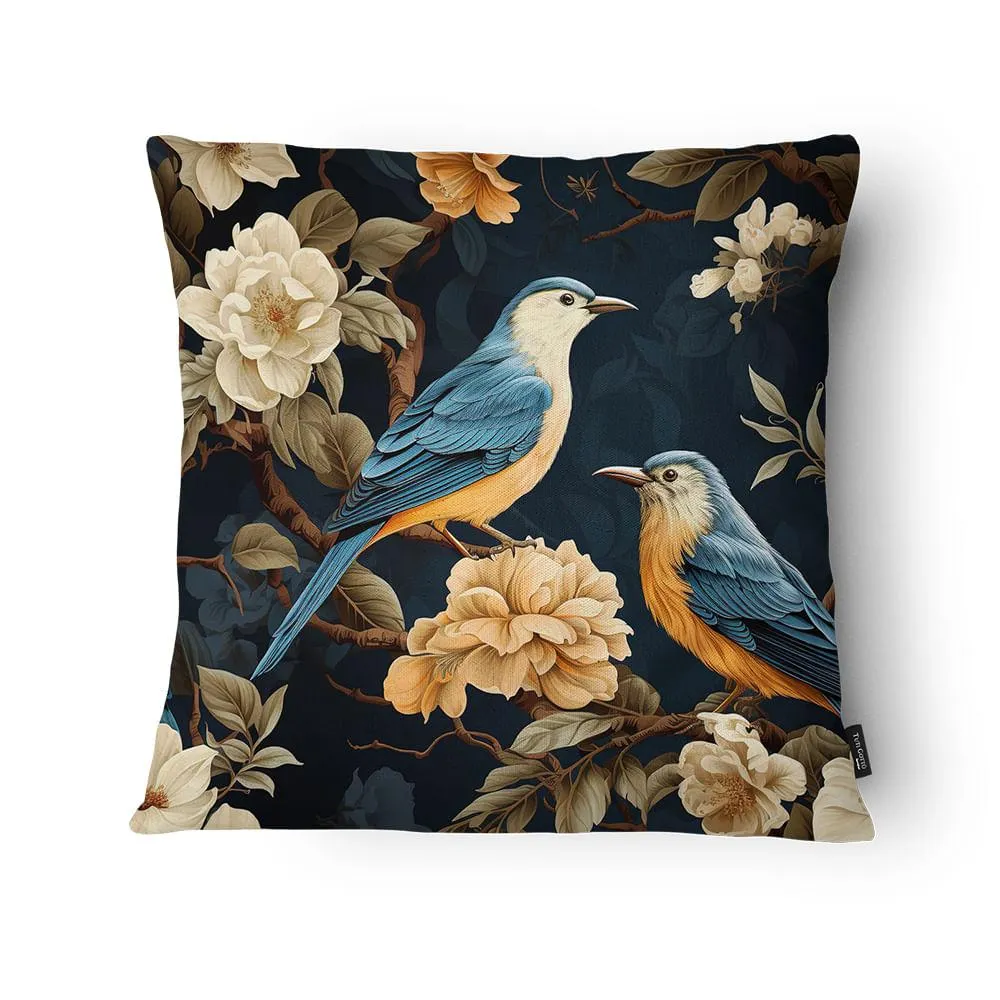 Capa Almofada Pássaros E Flores PAS2415 Microfibra 43x43cm PAS2415 - Tuti Gottô