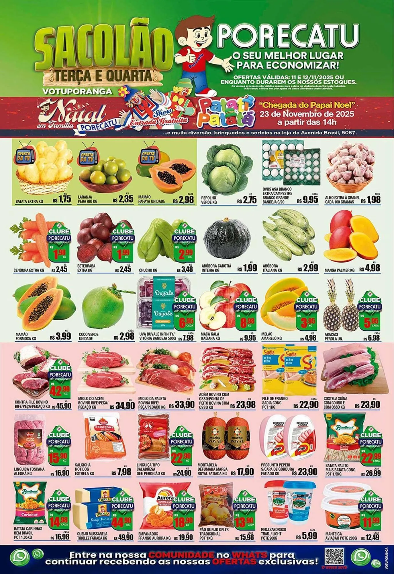 Encarte de Catálogo Supermercado Porecatu 11 de novembro até 12 de novembro 2025 - Pagina 1