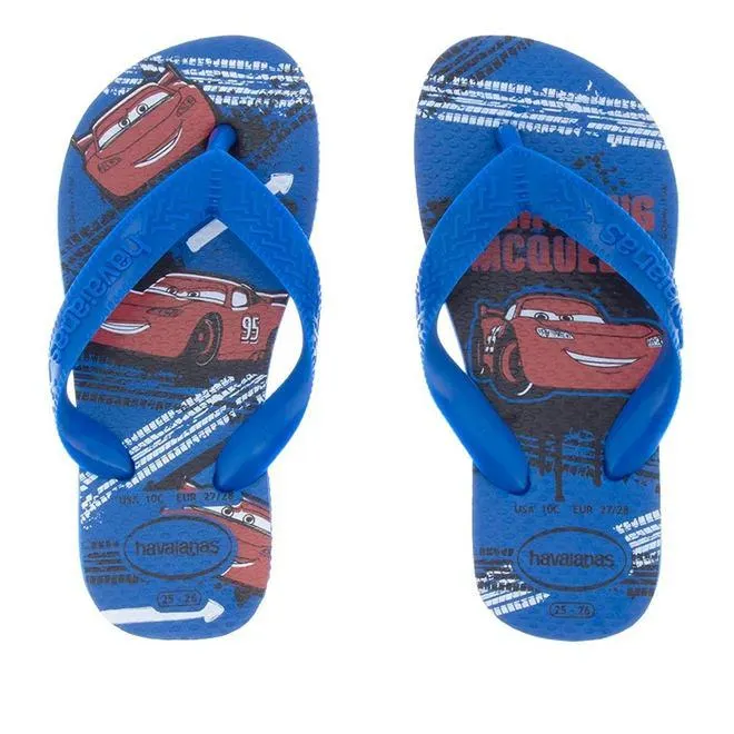 Chinelo Infantil Havaianas Kids Carros Relâmpago McQueen Azul