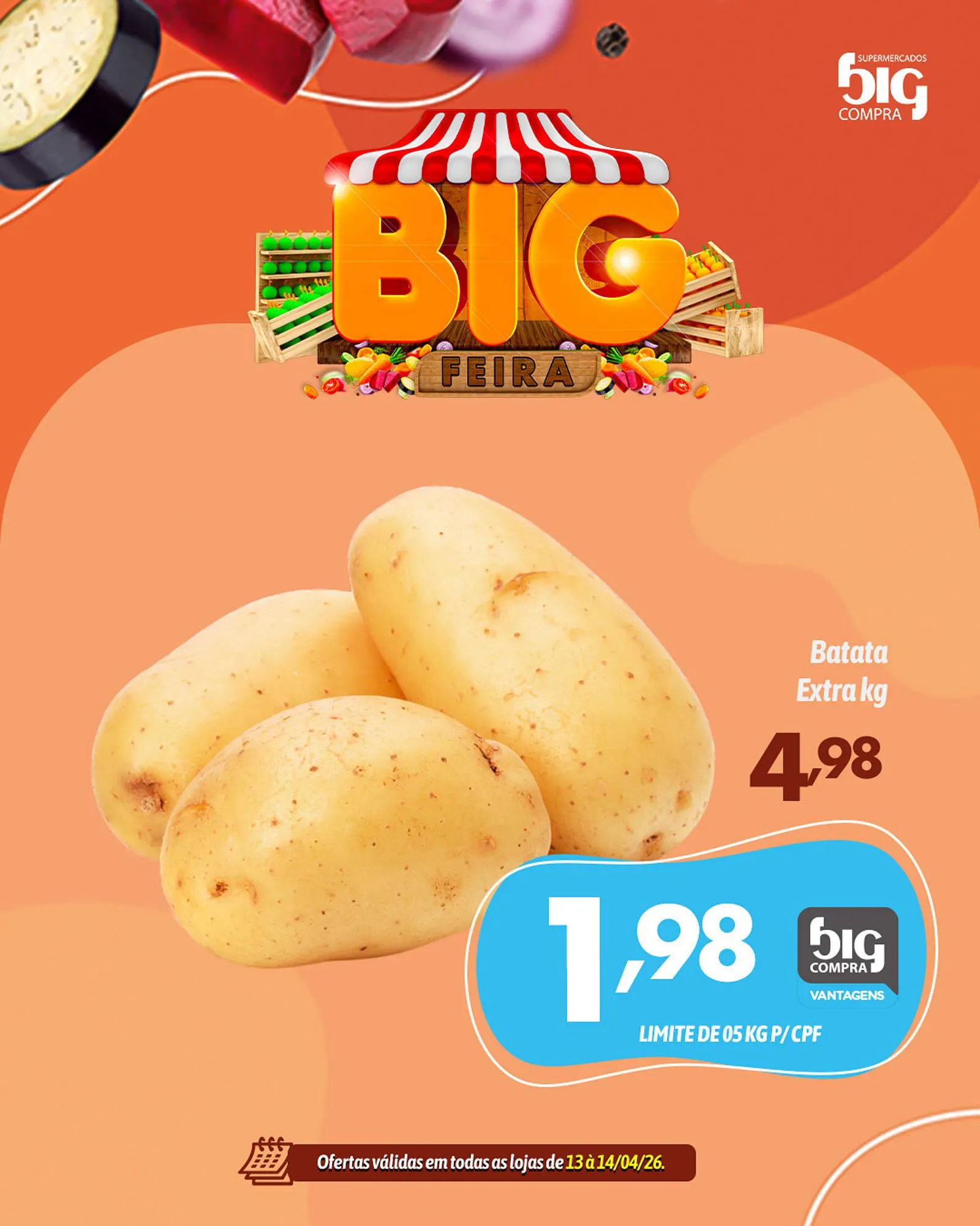 Encarte de Catálogo Supermercados Big Compra 13 de abril até 14 de abril 2026 - Pagina 1