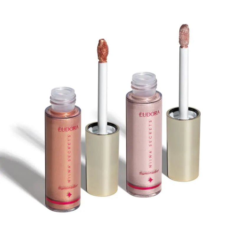 Combo Iluminador Líquido Niina Secrets Luminous: Cor Bronze 10ml + Cor Rosé 10ml