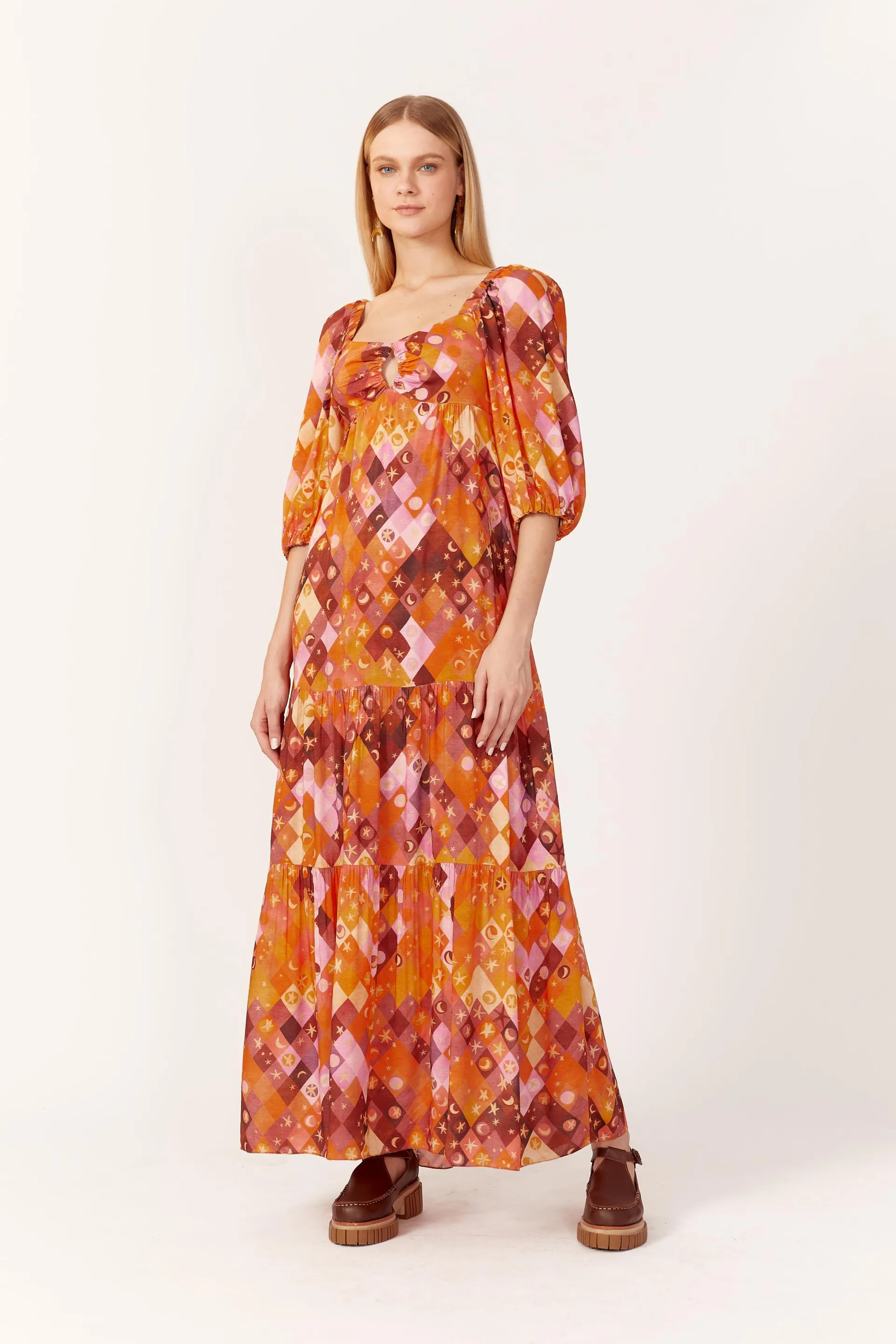 Vestido Longo Estampa Luna