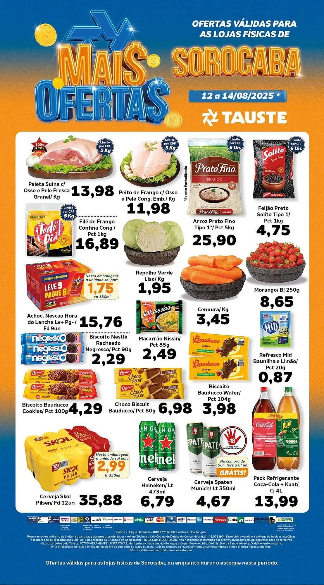 Encarte de Catálogo Supermercados Tauste 12 de agosto até 14 de agosto 2025 - Pagina 1