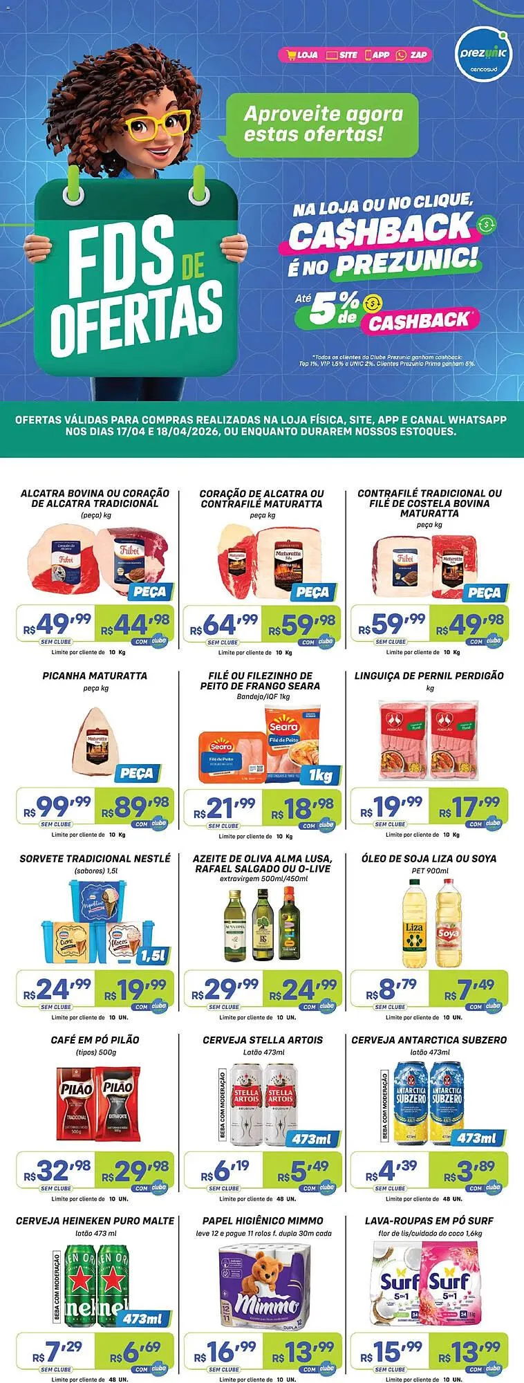 Encarte de Encarte Prezunic 17 de abril até 18 de abril 2026 - Pagina 1