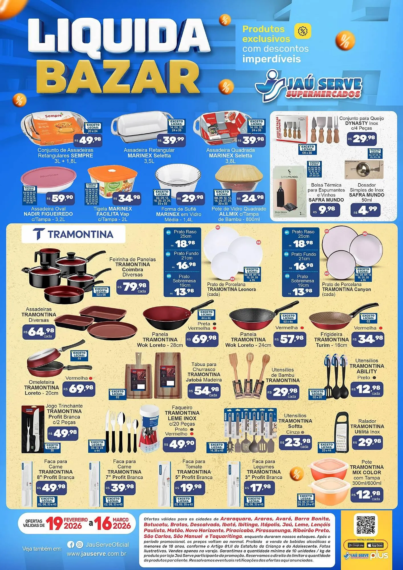 Encarte de Catálogo Supermercados Jau Serve 19 de fevereiro até 16 de março 2026 - Pagina 1
