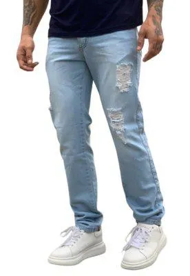 Calça Jeans Rasgada Clara Masculina