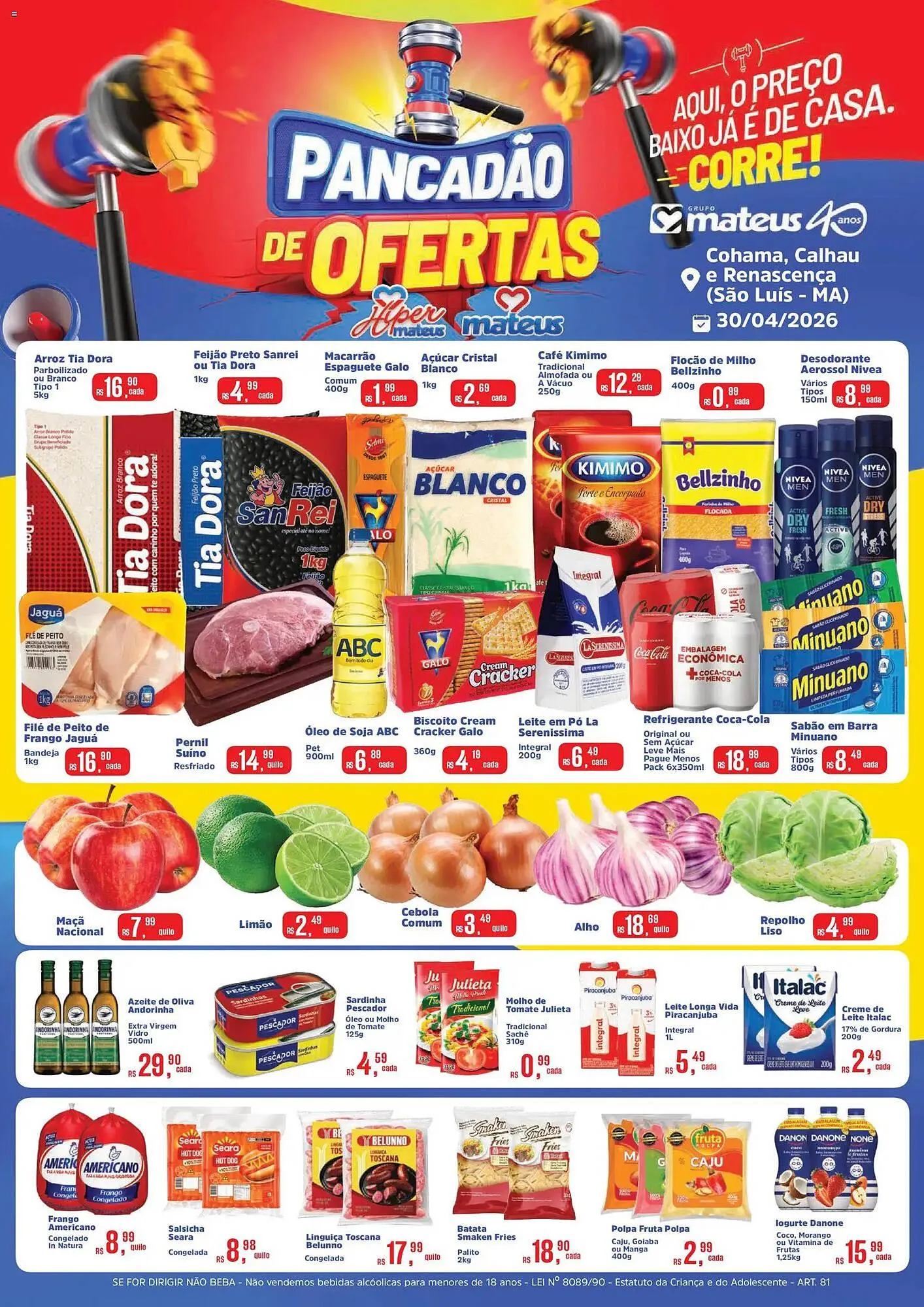 Encarte de Catálogo Supermercados Mateus 30 de abril até 1 de maio 2026 - Pagina 1
