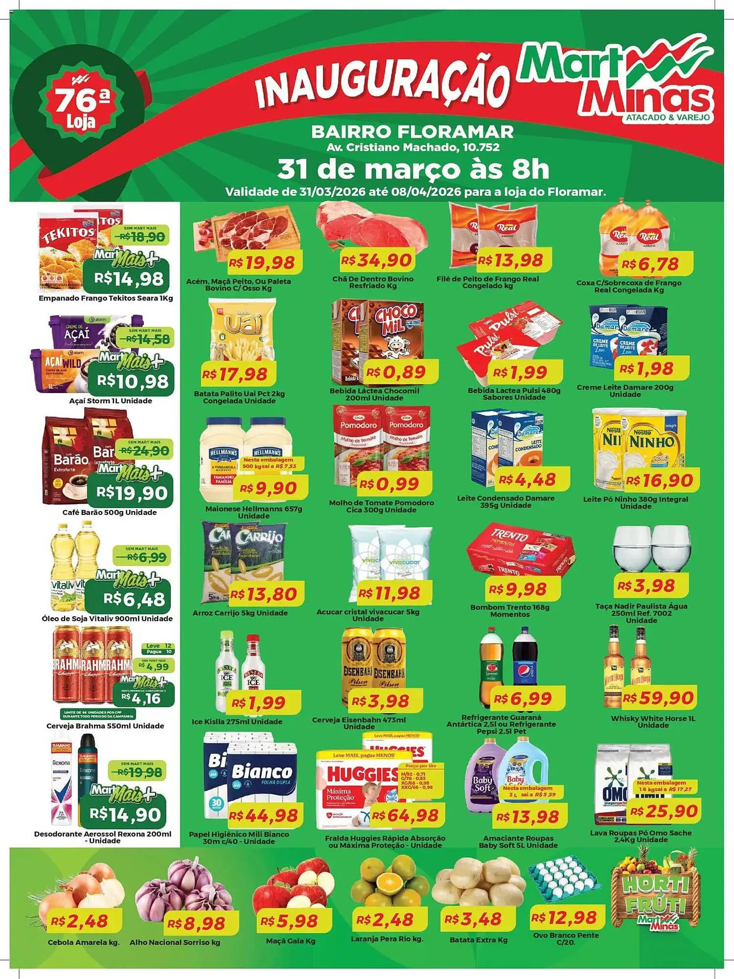 Encarte de Folheto Mart Minas 31 de março até 8 de abril 2026 - Pagina 1