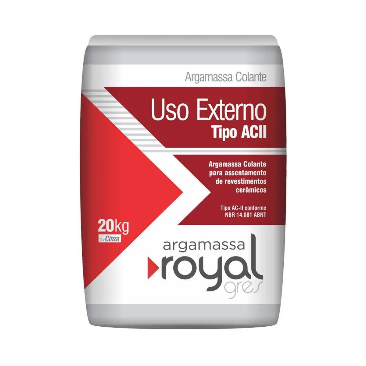 Argamassa Colante AC2 de uso Externo Royal Gres 20kg Cinza