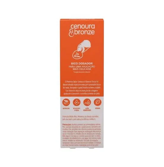 Protetor Solar Facial Cenoura E Bronze FPS 70 50g