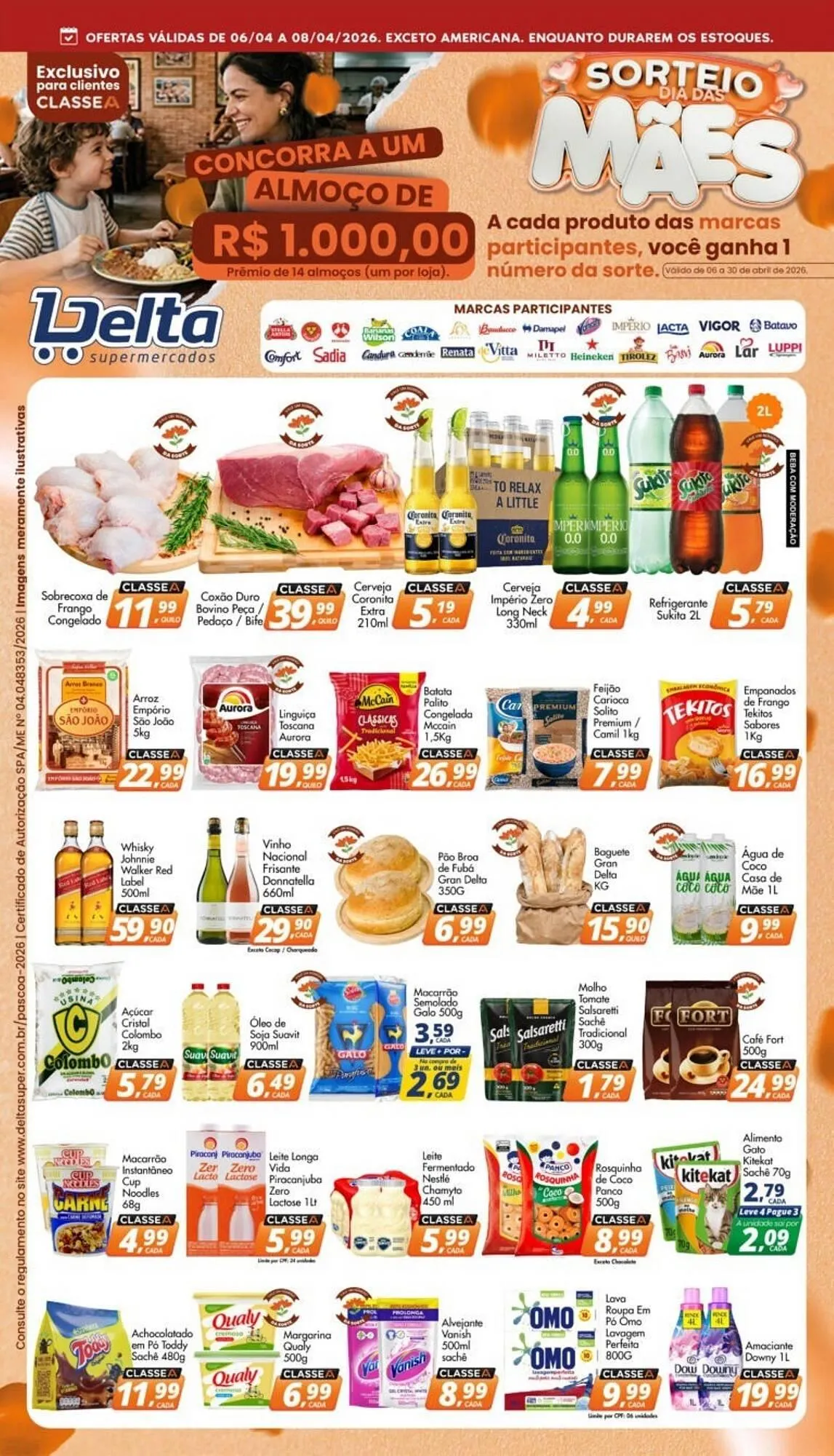 Encarte de Catálogo Delta Supermercados 6 de abril até 8 de abril 2026 - Pagina 1