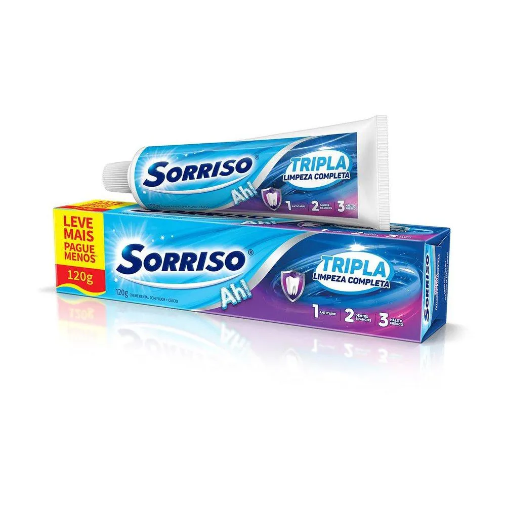 Creme Dental Sorriso 120g Tripla Limpeza Completa