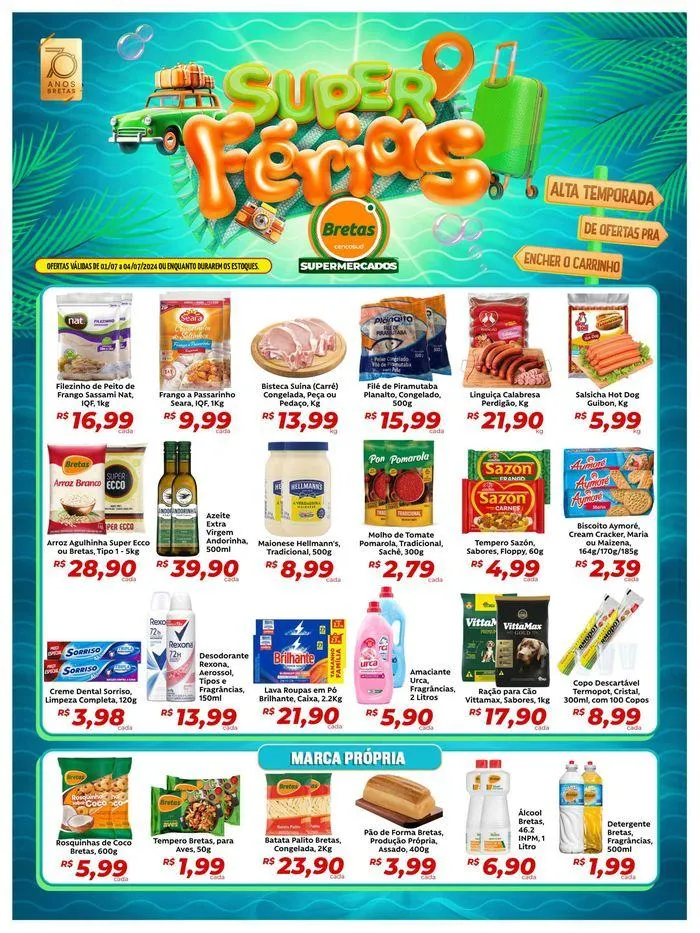 Encarte de Oferta Bretas Supermercados 1 de julho até 4 de julho 2024 - Pagina 1