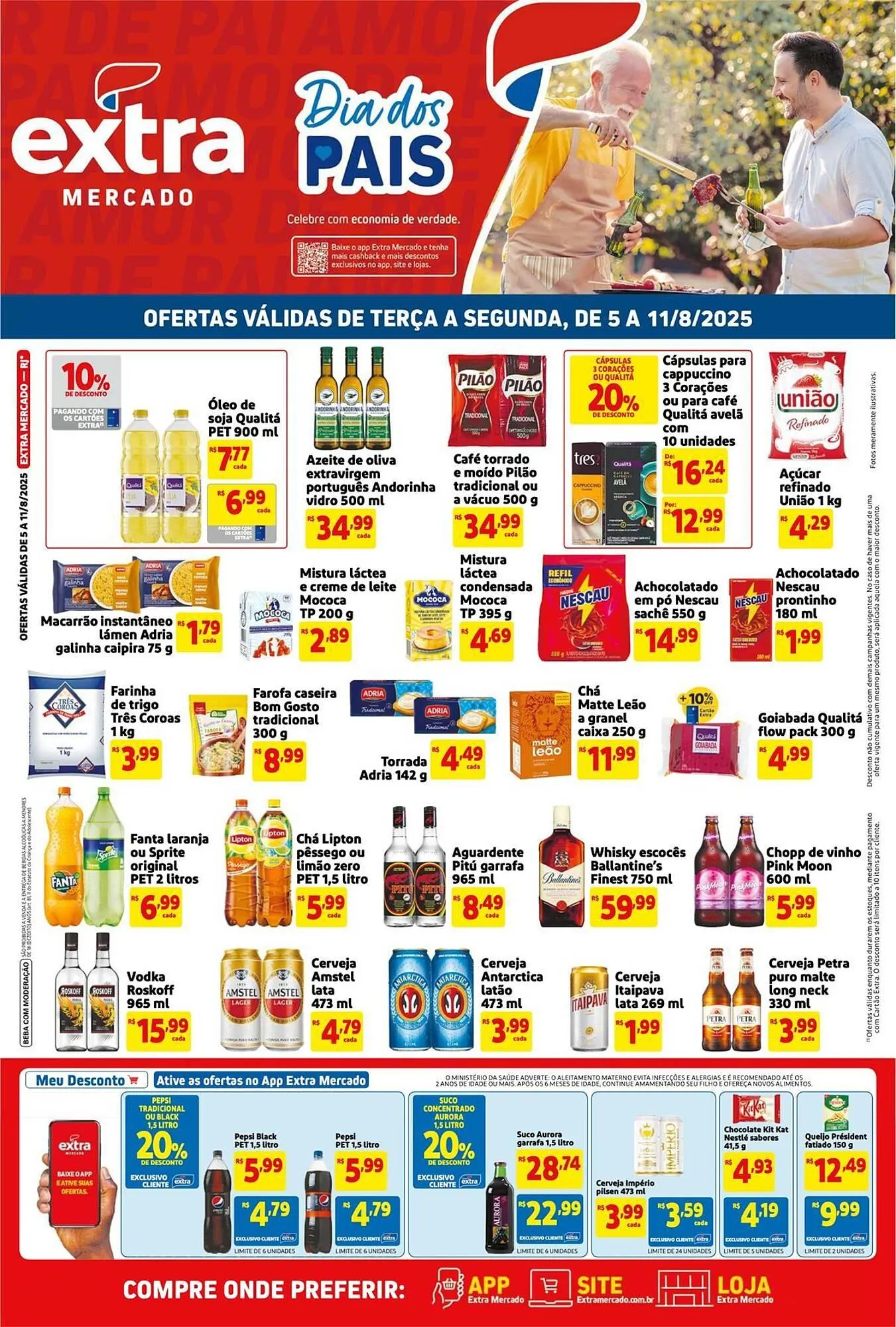 Encarte de Catálogo Mercado Extra 5 de agosto até 11 de agosto 2025 - Pagina 1