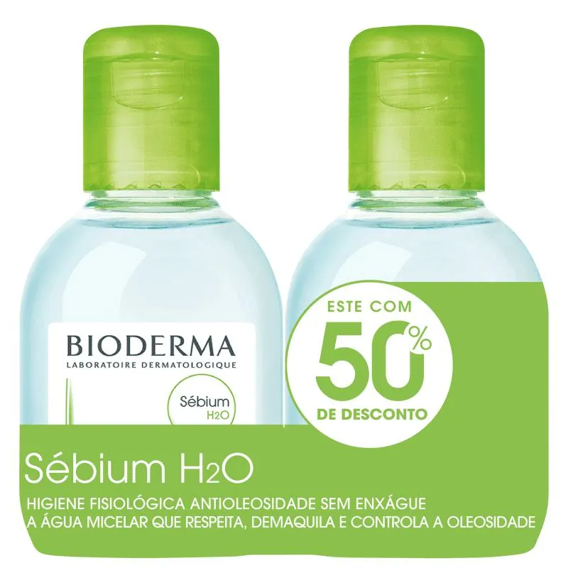 Kit Bioderma Água Micelar Sébium H2O Duo 2x100ml