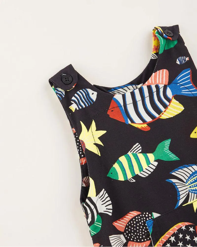 Macaquinho Bebe Malha Cardume Tropical