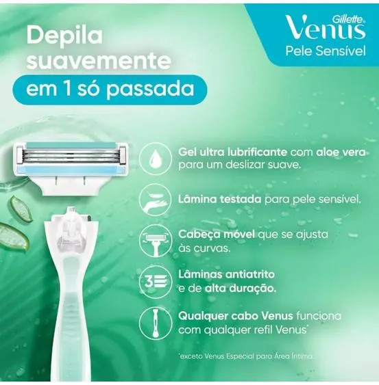 Carga Gillette Venus Sensível com 2 Unidades