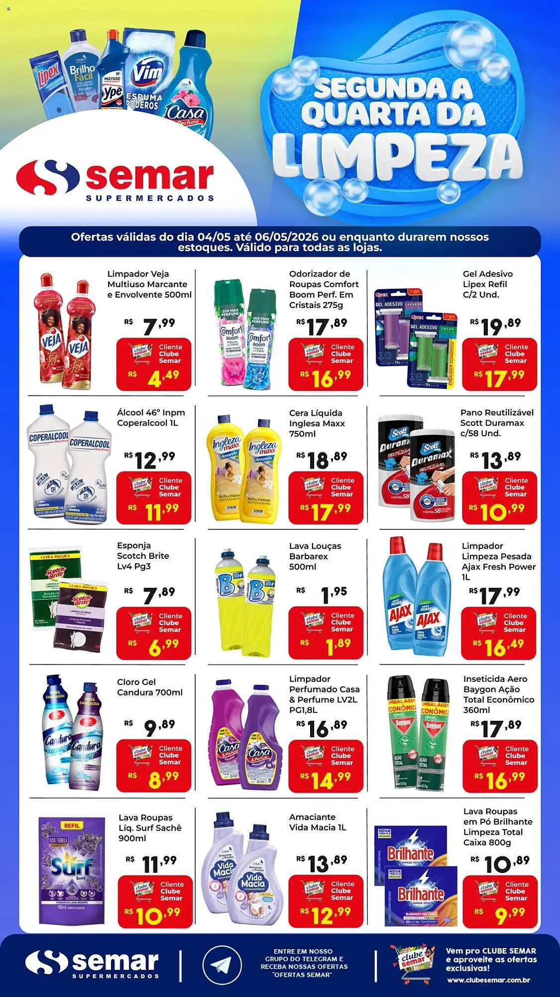 Encarte de Folheto Semar Supermercado 4 de maio até 7 de maio 2026 - Pagina 1