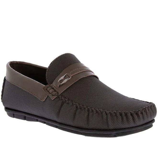 Mocassim Woche Detalhe Tira Fivela Texturizado Marrom