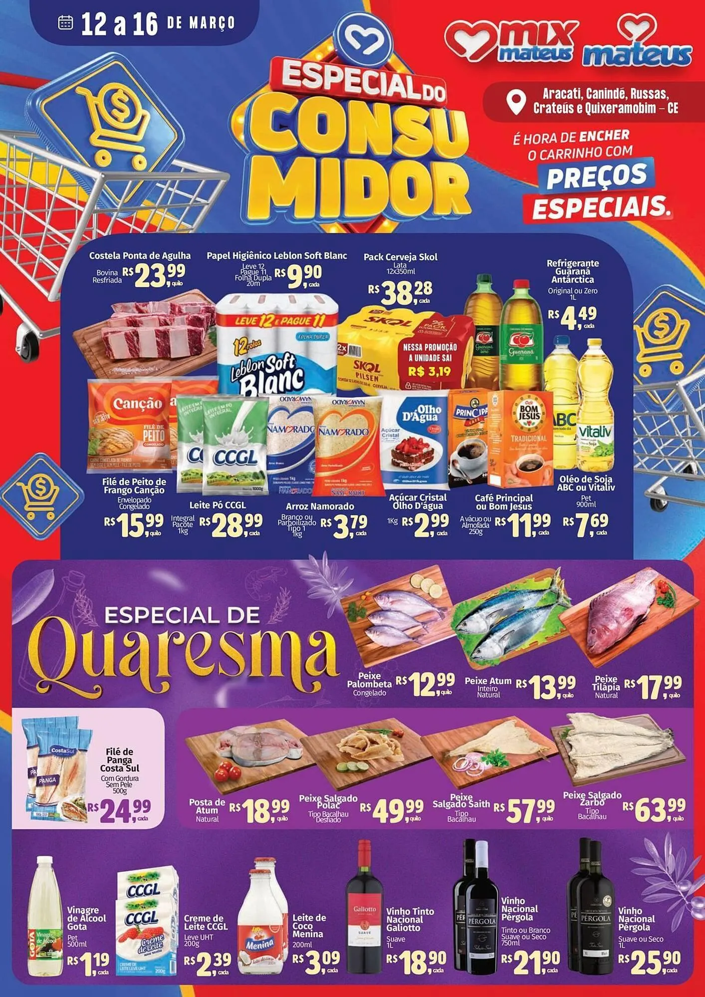 Encarte de Catálogo Supermercados Mateus 12 de março até 16 de março 2026 - Pagina 1