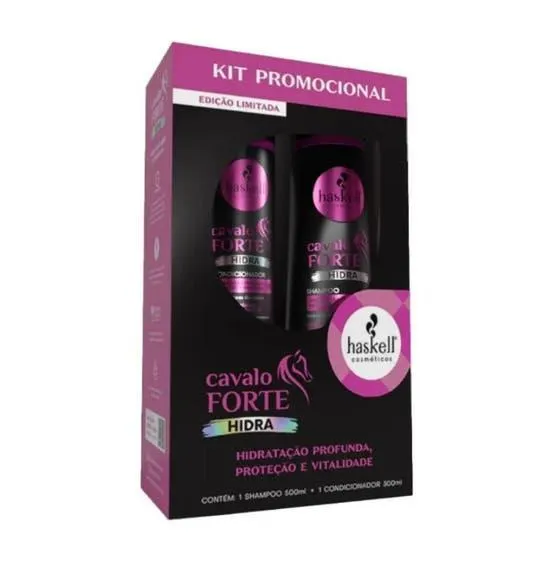 Kit Shampoo 500ml + Condicionador 300ml Haskell Hidra Cavalo Forte