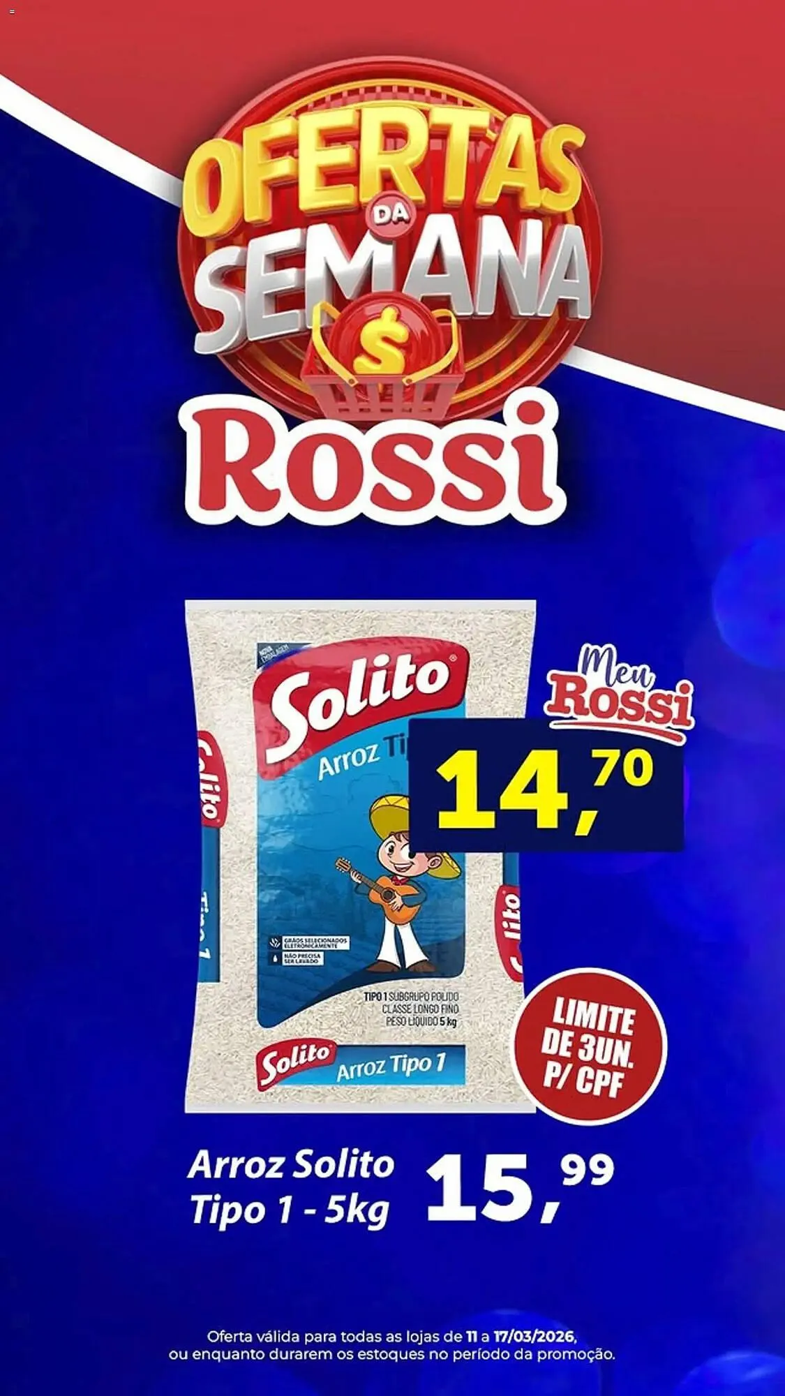 Encarte de Folheto Rossi Supermercado 11 de março até 17 de março 2026 - Pagina 1